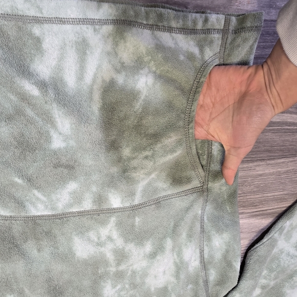 Patagonia Fleece Synchilla Pullover Hoodie Womans Size M Green Pink Pocket - Picture 5 of 8